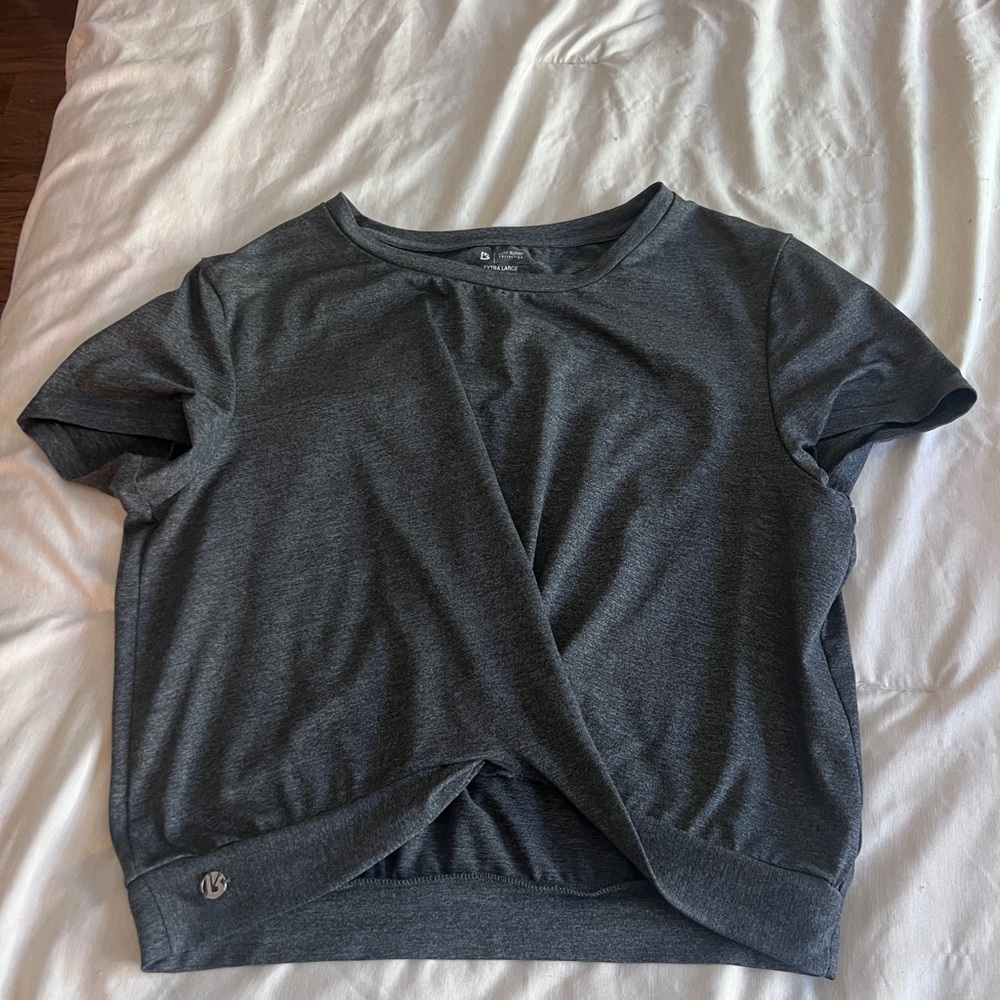 BuffBunny Charcoal Twist Front Crop Top